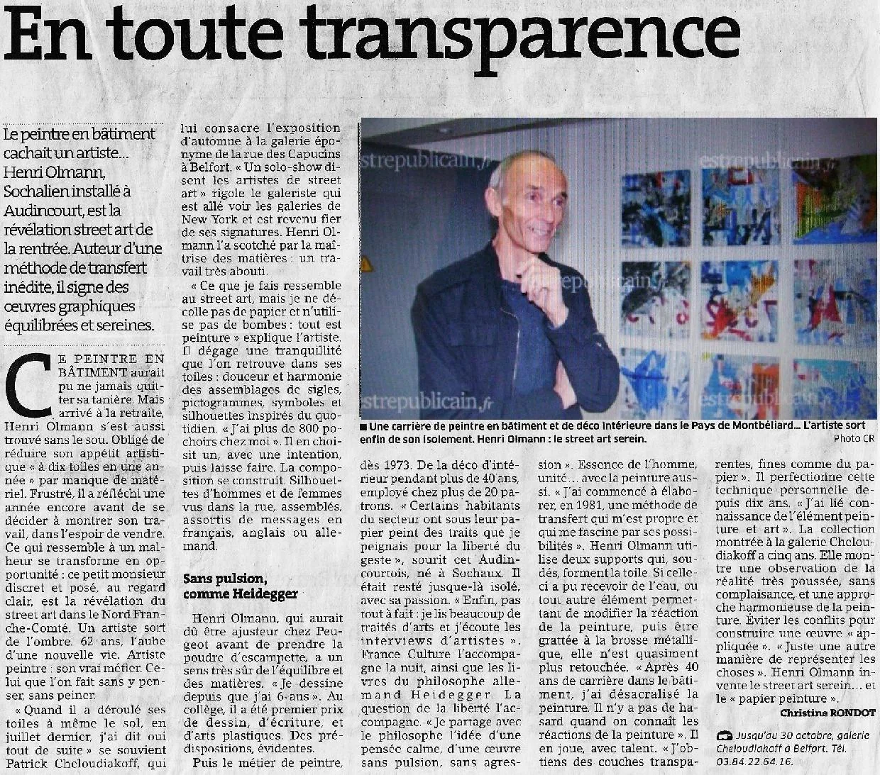 L’Est Républicain : « En toute transparence »